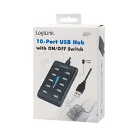 LogiLink UA0125 interface hub USB 2.0 480 Mbit/s Black