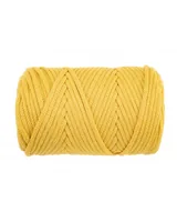 Glorex Wolle Makramee Cord gewebt 70 m x 3 mm, 250g, Senfgelb - Packungsgrösse: 1 Stück - Länge: 70 m - Material: Wolle - Detailfarbe: Senfgelb - Waschbar bei: 40 °C - Nadelstärke: 7 mm - 5 mm