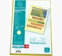 Exacompta Sichthülle A4, 100 Stück, Gelb - Typ: Sichthülle - Ausstattung: Blendfrei - Genarbt - Detailfarbe: Gelb - Material: Polypropylen (PP)