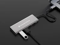 CONCEPTRONIC 4-1 Dock USB-C->2xUSB-C2xUSB-A100WPD 25cm gr