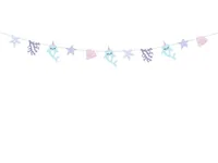 Partydeco Girlande Narwal 1 m, Blau/Rosa/Violett - Materialtyp: Papier - Material: Papier - Detailfarbe: Rosa - Violett - Blau - Länge: 1 m - Motto: Tier - Meerjungfrau