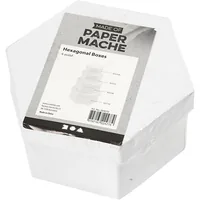 Creativ Company Papp-Schachtel sechseckig 4 Stück, Weiss - Detailfarbe: Weiss - Form: Eckig - Verpackungseinheit: 4 Stück - Papp-Art: Papp-Schachtel