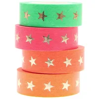 Rico Design 300484 craft tape 10 m Gold, Green, Orange, Pink, Red