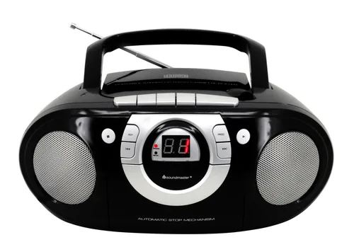 soundmaster Radio/CD-Player SCD5100SW Schwarz - Radio Tuner: FM - Stromversorgung: Batteriebetrieb - Netzbetrieb - Detailfarbe: Schwarz - Ausstattung: Kassettendeck - CD-Player - Typ: Portabler Radio