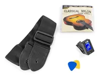 MAX Konzertgitarre SoloArt Set Sunburst - Griffbrett: Ahorn - Decke: Linde - Decke massiv: Nein - Gitarrengrösse: 4/4 - Mensur: 65 cm - Ausführung: Rechtshänder