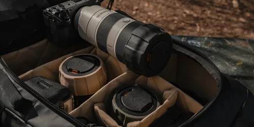 PolarPro Objektivdeckel Defender Pro (81-90 mm Durchmesser) - Desert - Kompatible Hersteller: Universal - Durchmesser: 81 mm - 90 mm - Produkttyp Kamerazubehör: Frontdeckel