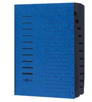 Pagna Ordnungsmappe A4 mit 12 Fächer, Blau - Typ: Ordnungsmappe - Ausstattung: Beschriftbarer Deckel - Register - Gummiband - Bedruckter Deckel - Detailfarbe: Blau - Material: Karton