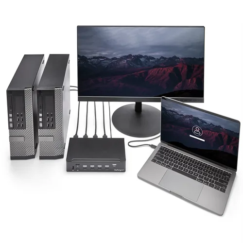 StarTech.com 4 Port HDMI KVM Switch - HDMI KVM Umschalter mit USB 3.0 Hub