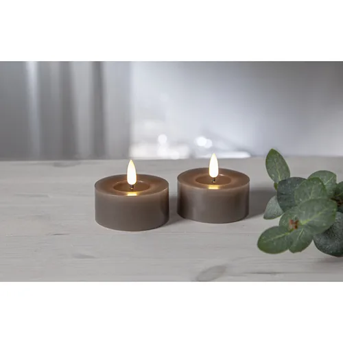 Star Trading LED Teelichter Set Flamme Flow 2 Pack, Braun - Betriebsart: Batteriebetrieb - Fernbedienung: Nein - Aussenanwendung: Nein - Timerfunktion: Ja - Set: Ja - Durchmesser: 7 cm