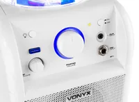 Vonyx Lautsprecher SBS50W Karaoke Speaker Weiss - Lautsprecher Kategorie: Aktiv - Bauweise: Multifunktionsbox - Eigenschaften: Fernbedienbar - Bluetooth Audio Streaming - Akkubetrieb - Integrierter Lichteffekt - Mikrofoneingang - Bestückung: Andere