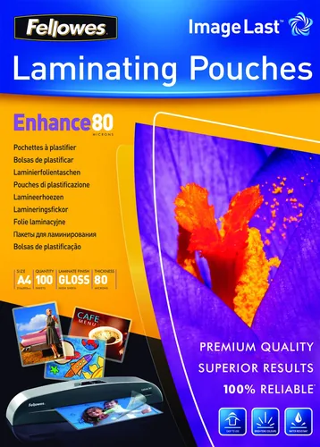 FELLOWES Laminiertasche A4 5306114 glanz, 80my 100 Stk