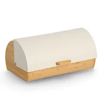 Zeller Present 25420 bread box Rectangular Cream, Bamboo Bamboo, Metal