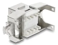 Delock Keystone-Modul RJ45 Buchse zu LSA Cat.6A geschirmt - Modultyp: Keystone - Anschluss Front: Buchse RJ-45 - Anschluss Rück: LSA - Medientyp: Netzwerk - Schirmung: Ja - Detailfarbe: Silber - Weiss