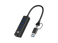 CONCEPTRONIC Adapter USB-C-A3.0->3xUSB-AGbE 5Gbs 0.18m sw