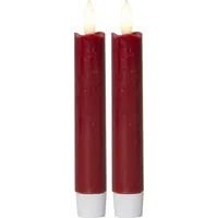 Star Trading LED-Stabkerzen Set Dinner Flamme Ø 2.1 x 15 cm, Rot, 2 Stk - Betriebsart: Batteriebetrieb - Fernbedienung: Nein - Aussenanwendung: Nein - Höhe: 15 cm - Timerfunktion: Ja - Set: Ja