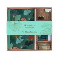 Clairefontaine Schreibset Gaia A5, Liniert, Blau - Produkttyp: Notizheft/-buch - Bindungsart: Fadenbindung - Detailfarbe: Blau - Einband: Softcover - Anzahl Seiten: 64 - Nachhaltigkeit: Nicht angegeben