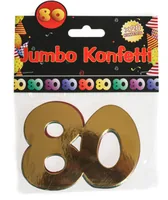 Trendcompany Konfetti 80. Geburtstag 7.5 x 10 cm, Mehrfarbig, 20 Stück - Motiv: Geburtstag - Detailfarbe: Mehrfarbig - Material: Pappe