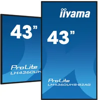 iiyama Public Display ProLite LH4360UHS-B2AG 42.5 - Bildschirmdiagonale: 42.5  - Auflösung: 3840 x 2160 (Ultra HD 4K) - Bildschirmhelligkeit: 500 cd/m² - Seitenverhältnis Bildschirm: 16:9 - Betriebsdauer im Dauerbetrieb: 24/7 - Schnittstellen: RJ-45 (LAN)
