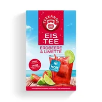 Teekanne Cool Sensations Ice Tea Erdbeer-Limette, 18 Stück - Teesorte/Infusion: Erdbeere - Zitrone - Zertifikate: Keine Zertifizierung - Packungsgrösse: 1 Stück - Fairtrade: Nein - Bio: Nein - Teeform: Teebeutel