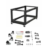12U SERVER RACK - OPEN FRAME ADJUSTABLE DEPTH 4 POST RACK