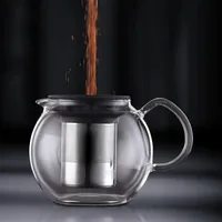 Bodum Teebereiter Assam  0.5 l, Schwarz glanz - Material: Borosilikatglas - Filtertyp: Edelstahlfilter - Fassungsvermögen: 0.5 l - Kompatible Kochfelder: Manuell - nicht für Kochfelder