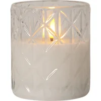 Star Trading LED-Kerze Flamme Romb, Ø 8.5 x 10 cm, Transparent - Betriebsart: Batteriebetrieb - Fernbedienung: Nein - Aussenanwendung: Nein - Höhe: 10 cm - Timerfunktion: Ja - Set: Nein