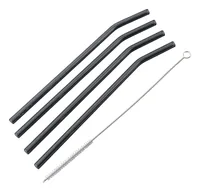Fackelmann Strohhalm Glastrinkhalm Glas, 4 Stück - Materialtyp: Glas - Material: Edelstahl - Glas - Nylon - Packungsgrösse: 4 Stück - Detailfarbe: Silber - Länge: 23.5 cm