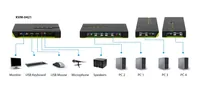 LevelOne KVM-Switch 4 PC VGA+USB+Audio