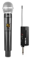 Vonyx Funksystem WM55 - Wandlerprinzip: Dynamisch - Richtcharakteristik: Niere - Bauweise: Aufstecksender (delete) - Hand-/Stativmikrofon - Anschlüsse: 6.3 mm Klinke - Signalverarbeitung: Digital - Betriebsart: Batteriebetrieb