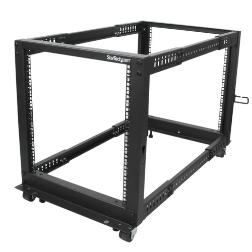 12U SERVER RACK - OPEN FRAME ADJUSTABLE DEPTH 4 POST RACK