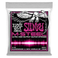 Ernie Ball Gitarrensaiten 2923 Slinky M-Steel – Super 09-42 - Packungsgrösse: Satz - Zu Instrument: E-Gitarre - Saitenanzahl: 6-Saiter