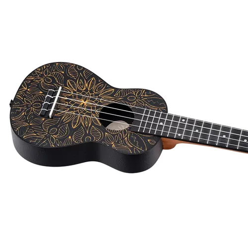 Ortega Guitars Keiki Ukulele Pack Soprano Size Super Scale Ukulele Agathis / ABS Orange Kaleidoscope - K2SS-OKC