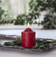 Star Trading LED-Kerze Pillar Flamme, 12 cm, Rot - Betriebsart: Batteriebetrieb - Fernbedienung: Nein - Aussenanwendung: Nein - Höhe: 12 cm - Timerfunktion: Ja - Set: Nein