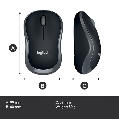 Logitech Mouse M185 Wireless Swift Grey INT Deutschland und Osteuropa Verpackung
