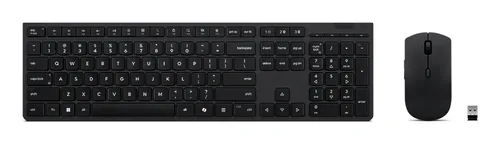Lenovo 4X31R64328 clavier Souris incluse Bureau RF sans fil + Bluetooth Allemand Noir
