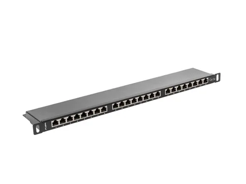 LANBERG 19"" Patchpanel 0,5U 24-Port CAT.5E FTP geschirmt sw