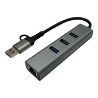 LC-Power LC-HUB-C-MULTI-9 interface hub USB 3.2 Gen 1 (3.1 Gen 1) Type-A 5000 Mbit/s Anthracite, Black