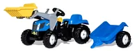 Rolly Toys Trettraktor Kid New Holland - Fahrzeugtyp: Landmaschine - Altersempfehlung ab: 30 Monaten - Ausstattung: Anhänger - Detailfarbe: Blau - Material: Kunststoff