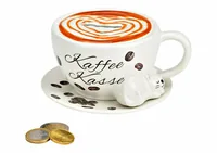 G. Wurm Spardose Kaffetasse 14 x 8 x 13 cm - Breite: 14 cm - Höhe: 8 cm - Länge: 13 cm - Produkttyp Geschenke: Spardosen - Motiv: Kaffee