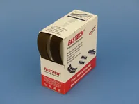 FASTECH Klettband-Box Dunkelbraun - Produkttyp: Klettband - Ausstattung Kabelmanagement: Standard-Klettband zum Nähen - Detailfarbe: Dunkelbraun - Breite: 25 mm - Länge: 5 m - Material: Polyamid (PA)