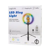 Logilink Smartphone-Ringlicht m.Selfie-Stick-Stativ,DM 20cm