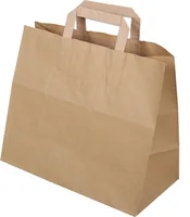 ELCO Geschenktüte mit Flachhenkel 32 x 22 x 30 cm 50 Stück, Braun - Material: Papier - Motiv: Ohne Motiv - Verpackungsart: Geschenktüte - Detailfarbe: Braun