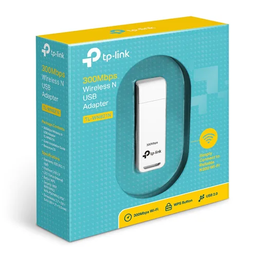 TP-Link WLAN-N USB-Stick TL-WN821N - Schnittstelle Hardware: USB 2.0 - WLAN Standard: IEEE 802.11n (Wi-Fi 4) - IEEE 802.11b (Wi-Fi 2) - IEEE 802.11g (Wi-Fi 3) - Frequenzband: 2.4 GHz - Formfaktor: Extern - Höhe Slot-Blech: Extern