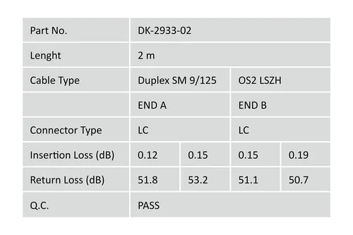 Digitus Fiber Optic Singlemode Patch Cord, LC / LC