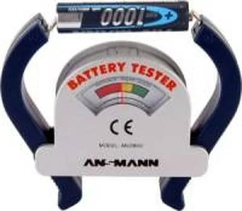 Ansmann Batterietester im Taschenformat - Batterietyp: LR03 / AAA / Micro - LR6 / AA / Mignon - LR20 / D / Mono - LR14 / C / Baby - 6LP3146 / 9V E-Block / 9V - Zubehörtyp: Prüfgerät