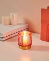 EGLO Windlicht Bezamby Gold/Rosa - Detailfarbe: Gold - Rosa - Detailmaterial: Glas - Grundmaterial: Glas