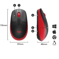 Logitech M190 optisch wireless Red