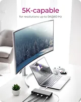 ICY BOX Dockingstation IB-DK2245AC - Ladefunktion: Nein - Dockinganschluss: USB-C - Kompatible Hersteller: Universal - VESA-Bohrung vorhanden: Nein