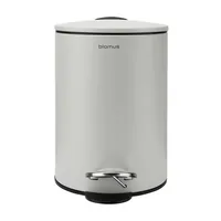 Blomus Treteimer Tubo 3 l, Hellgrau - Fassungsvermögen: 3 l - Anzahl Behälter: 1 - Detailfarbe: Hellgrau - Form: Rund - Material: Stahl - Kunststoff