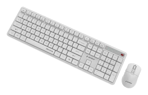 Gembird Silent key Pro Business wireless desktop set, white, US layout